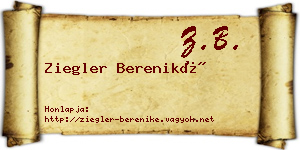 Ziegler Bereniké névjegykártya
